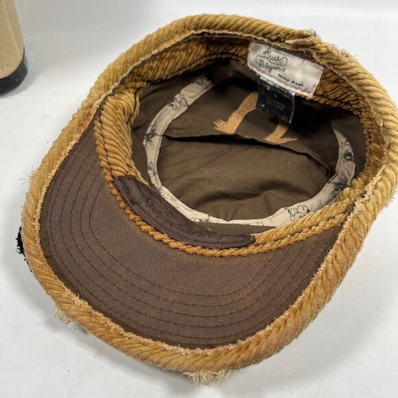 TRUE RELIGION Hat Distressed Corduroy Logo Embroidered TRBJ Trucker Baseball Cap - Picture 14 of 15